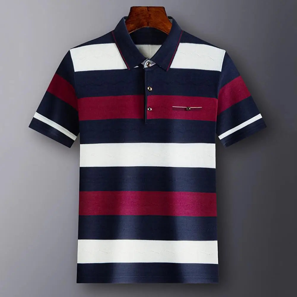 Summer Shirt Business Anti-wrinkle Lapel Breathable Summer Top Summer Top for Meetings
