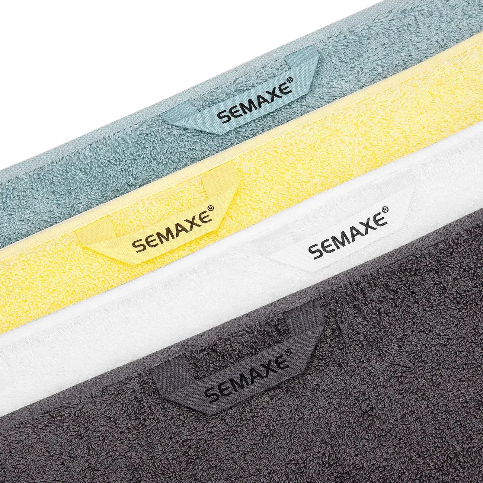 SEMAXE Bath Towel Pure Cotton Luxury High Quality Bath Towel Set 70x140cm Two Piece Set Soft Super Absorbent Yellow White Blue G