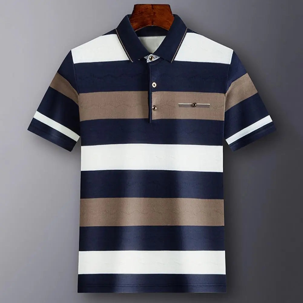 Summer Shirt Business Anti-wrinkle Lapel Breathable Summer Top Summer Top for Meetings