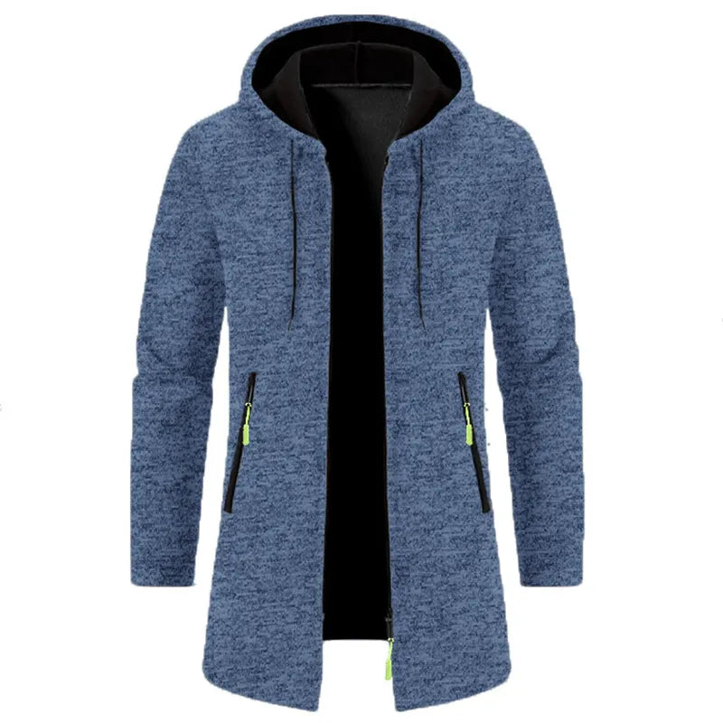 New Men Hooded Sweaters Autumn Warm Jacket Coats Oversize Sweatshirts Zipper Winter Solid Color Top