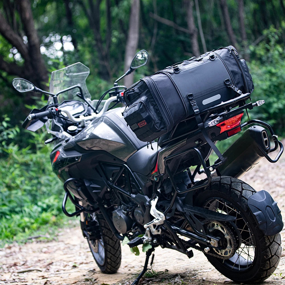 Rhinowalk Motorcycle Bag Waterproof PVC Motorcycle Seat Bag Big Capacity 40-60L Rear Tail Saddle Bag Outdoor Travel Luggage 2023